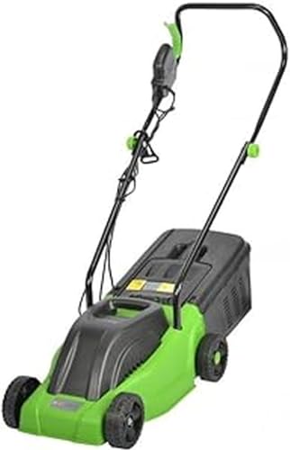 ToolTronix Electric Rotary Lawnmower with 1000w Turbo Drive Motor 30 cm Steel Blade, Air-Lift Grass...