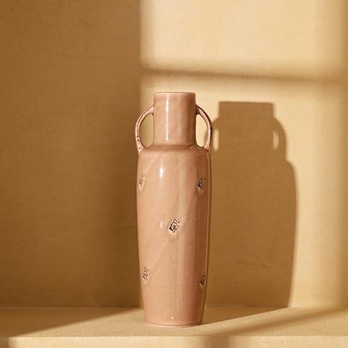 VICTOR-TERESA-Tall-Vase-for-Flowers-Rustic-Beige-Floor-Vases-for-Pampas-Grass-Modern-Farmhouse-Decorative-Large-Vases-for-Mantel-Accent-Living-RoomBookshelf-Centerpieces-Home-Decor-151inch