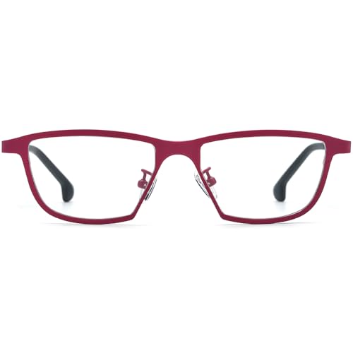 Image of FONEX Colorful Pure Titanium Glasses Frame Women Retro Round Eyeglasses