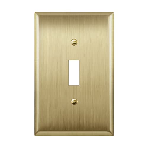 LIDER Toggle Light Switch Metal Wall Plate, Switch Cover, Corrosion Resistant, Mid-Size 1-Gang...