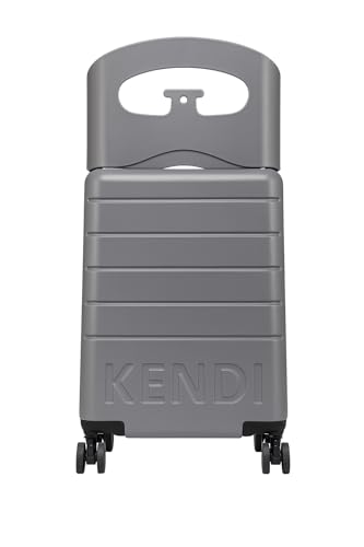 Kendi Premium Aluminium Ride-On Cabin Suitcase with Seat for Kids & Adults | 360° Wheels, TSA Lock, Airline Approved Hand Luggage (Charcoal Grey)