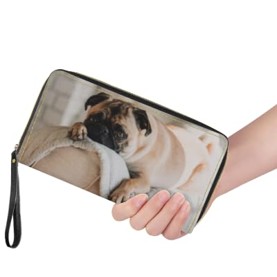 Customized Women's Leather Wallet, Personalized Picture/Text/Logo Zippered Handbag, Mother's Day Birthday Anniversary Valentine's Day Gift, Brown, Modern2