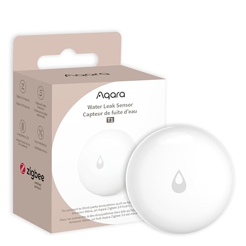 Aqara Détecteur de Fuite d'eau T1, alertes instantanées en Cas d'inondation, Compatible avec Apple Home, Alexa et Google Home, Protection sans Fil pour Salle...