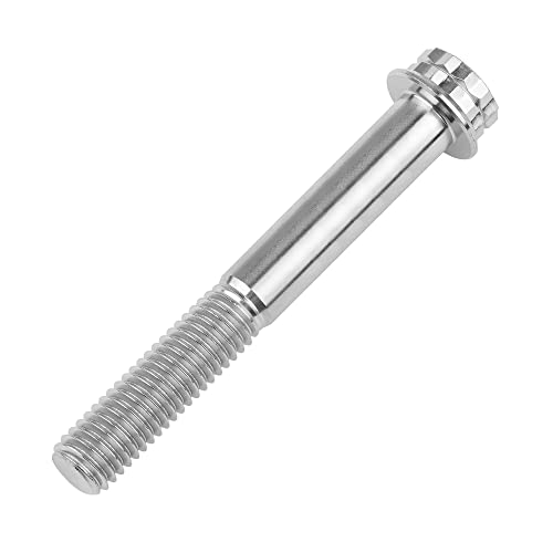 Image of Titanium Flange 12 Point Head M8 x15 20 25 30 35 40 45 50 55 60 65mm Screw Bolt Pack of 4 (M8x55mm, Normal Titanium)