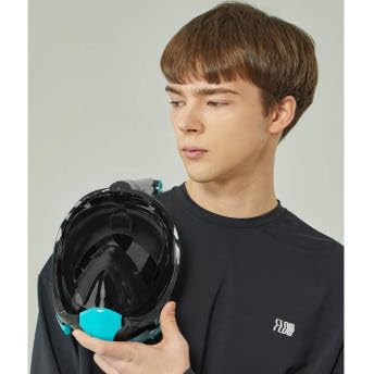 Flowpoint Full Face Snorkeling Free Diving Wideview Mask - Anti-Fog, Unisex, Detachable Mask (Black, L/XL)
