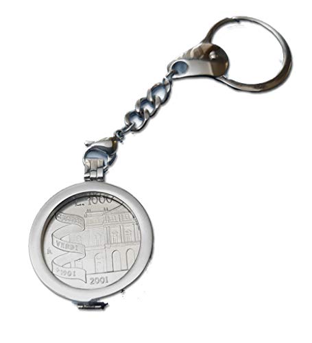 Generico JUSEPPE VERDE 2001 - Moneda de 1000 libras de plata enmarcada en llavero para hombre