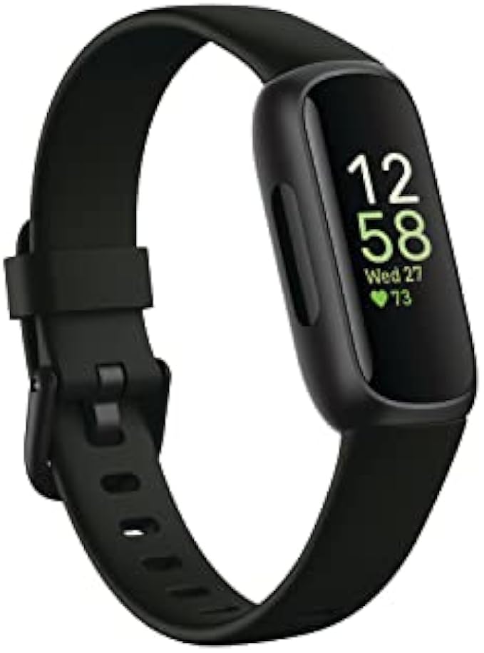 Fitbit Inspire 3 Health & Fitness Tracker with Stress Management, Workout Intensity, Sleep Tracking, 24/7 Heart Rate and more, Midnight Zen/Black One Size (S & L Bands Included)