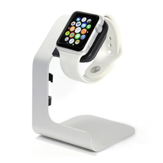 Apple Watch Stand-Tranesca Apple Watch Charger Stand Holder Dock for Series 7/6 / 5/4 / 3/2 / 1/ SE (38mm / 40mm / 41mm / 42mm / 44mm / 45mm) - Silver Grey - Must Have Apple Watch Accessories