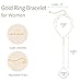 Robaice Hand Chain Ring Bracelet, 14K Gold Plated Finger Ring Bracelet Zircon Hand Chain for Women Trendy Jewelry Non Tarnish Gold Plated Rings Hand Bracelets