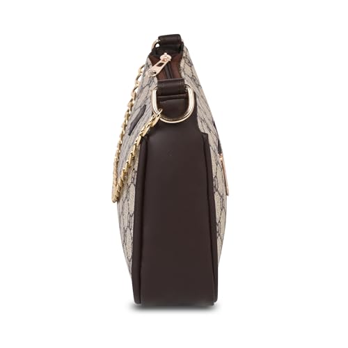 Image of Women's Stylish Printed Shoulder Bag | Trendy Daily Use Handbag with Chain Strap | Lightweight PU Leather Sling Bag for Girls & Women | Spacious & Durable Casual Fashion Purse