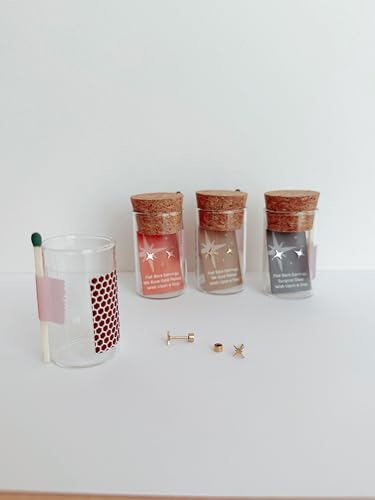 Dainty Little Tiny Thing’s Wish Upon a Star Stud Earrings By Plant Dosage – Nature-inspired Jewelry – Stainless Steel – 18k Gold – 18k Rose-Gold Plated – Cute Glass Jar Packaging – Plastic-Free2