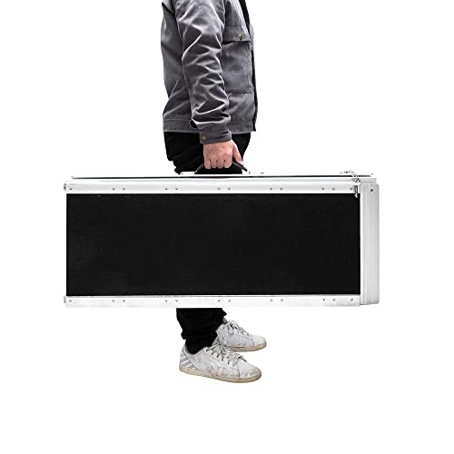 Mefeir 6' Wheelchair Ramp Threshold Portable Ramps 6ft for Home Steps Doorway Stairs Aluminum Handicap Metal House Mobile Porch Temporary Multifold Disable No-Slip Scooter Ramps - Thumbnail 7