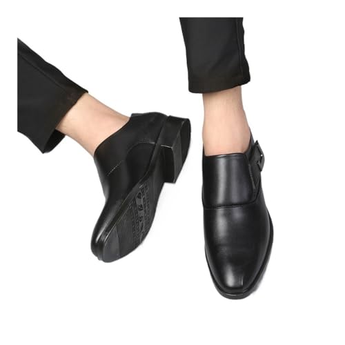 Versatile Men's Shoes, Large Size Leather Shoes, Men's Business Shoes, Slip-on Wedding Shoes Oxfords(Black,6.5)2