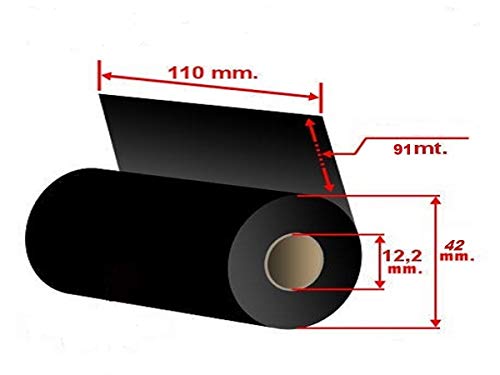 8 Rolos Etiqueta 50x30 Mm 2 Colunas Couche + 3 Ribbon Cera 110x91 Argox Elgin Godex Zebra Zetex Tsc