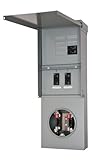 Siemens TL77RB Talon Temporary Power Outlet Panel with Two 20A Duplex Receptacles Installed Includes a Bottom Fed, Ringless Type, Meter Socket Provision