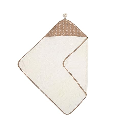 Image of Crane Baby Hooded Towel, 100% Cotton & Terry Cloth Hooded Baby Towels for Boys & Girls, Copper Dash, 30" w x 30" h, Hooded Baby Beach Towel, Baby Pool Towel, Baby Bath Towel, Hooded Towels for Baby
