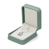 Oirlv ネックレス・ペンダントケース レザー 持ち運び ミニ プロポーズ 記念日 結婚などに適当 ギフト H14503 (オリーブグリーン)