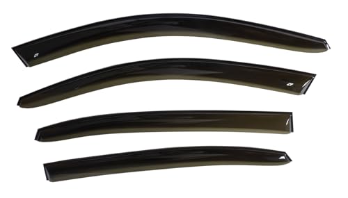 Tape-On Window Visors Deflectors Rain Guards for Hyundai Equus (2-nd gen; Sedan) 2009–2015; Hyundai Centennial 2009–2015 | 4-Piece Set, 3M Adhesive