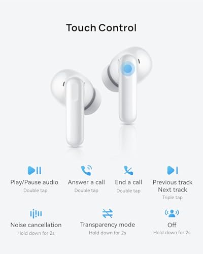 Image of HUAWEI FreeBuds SE 4 ANC Wireless Headphones, 50 Hours Battery, ANC with Multiple Modes for Commuter & Office, 4.3g Lightweight, Bluetooth 5.4, Clear Calls, IP54, White