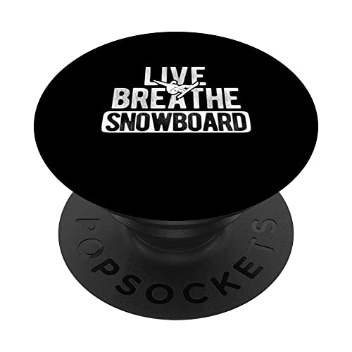 Snowboarding For A Snowboarder PopSockets Swappable PopGrip, Black