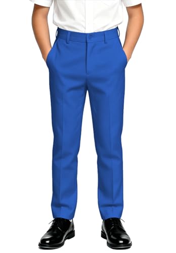 Image of DHTS Boys Dress Pants (Size 2-20 Years) Slim Fit Uniform Pants for Toddler & Teens