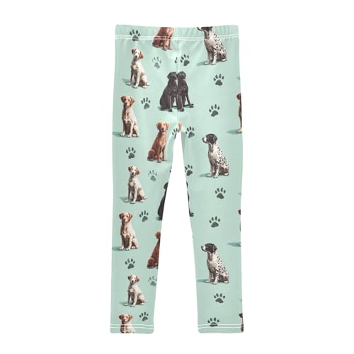 Girls' Athletic Leggings Ankle Length Yoga Dance Pants Kids Teen 4T Dog and Dog Footprints2