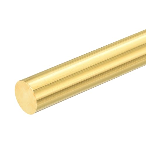 sourcing map 1 asta rotonda in ottone massiccio da 20 mm di diametro, 153 mm di lunghezza H62, barra rotonda in ottone per fai da te, artigianato, costruzione industriale