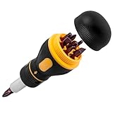 Yakamoz 9 in 1 Ratchet Multi Screwdriver Tool All in One, Small Ratcheting Screwdriver with Phillips Torx Slotted Bits Stubby Multi-bit Screw Driver Repair Tool