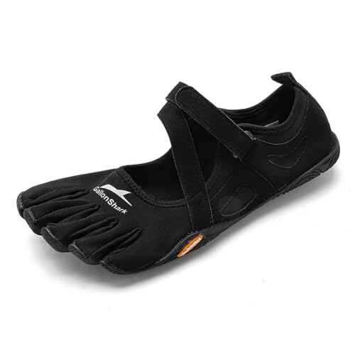 Barefoot Magic Claw Five Finger Shoes Home Essentials Multi-Purpose & Ultra-Portable Hook And Loop Shoes For Women Black-6.5-7