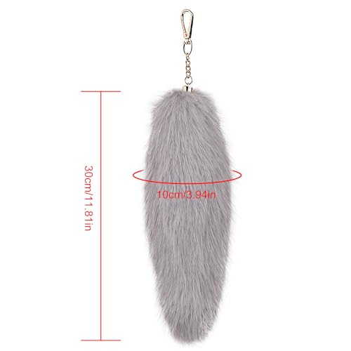 Porte-clés queue de renard en peluche robuste pour grand sac