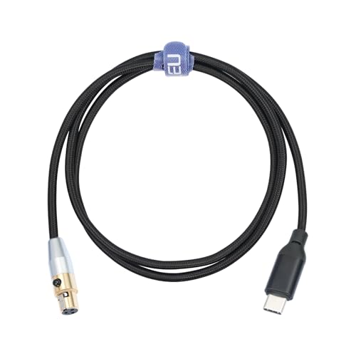 HUALEU 3FT USB C to 3Pin Mini XLR Female Stereo Replacement Headphone Cable,32Bit/384Khz/SNR 120DB HiFi Replacement Cable for AKG K240/K240MK II / K702 / K271s /K182/K175/K181/K371/Q701 Headphones