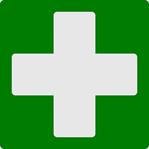 Doorplate cross green (first-aid box) selfsticking 100 x 100 mm