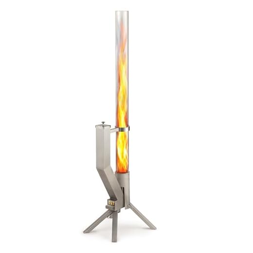 GARDENFLARE Brasero Exterior Chimenea de Terraza, Columna de Fuego de Acero Inoxidable y Antorcha de Pellets para un Gran Fuego Ambiental Ideal para Noches Relajadas con Amigos y Fiestas en el Jardín