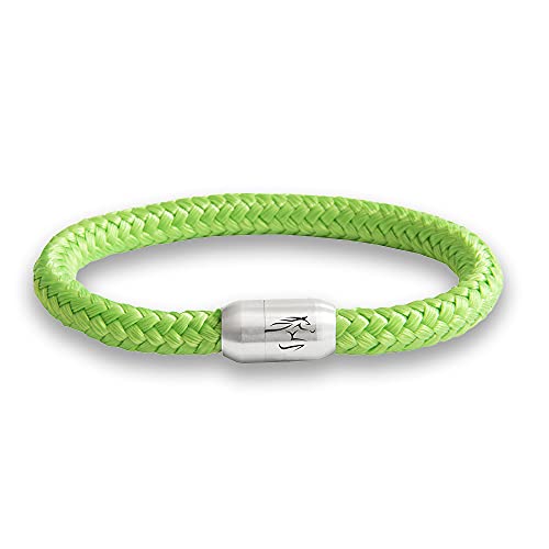 Original ridsport hästsport hästsport hästar, jockey Club segelrep armband med hästar gravyr handgjord högkvalitativ magnetisk stängning diameter 8 mm, kvinnor män unisex, Zentimeter, Segelrep