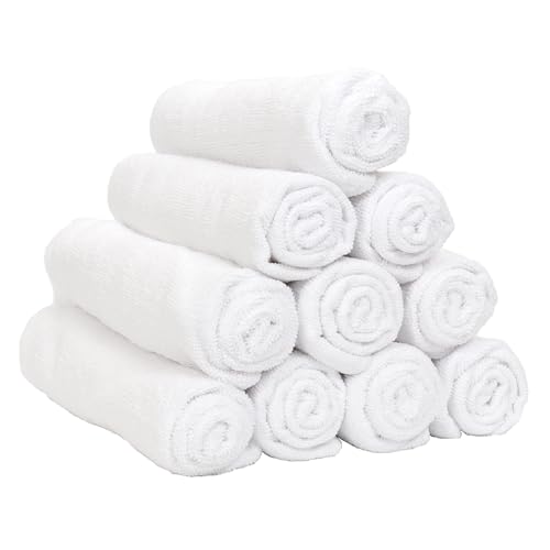 Arkwright Microfiber Gym Towel - Pack of 12 - Super Soft, Quick Dry Workout Sweat Towels, 300 GSM Lightweight & Absorbent for Sports, Working Out, Yoga, and Spa, 16 x 27 in, White