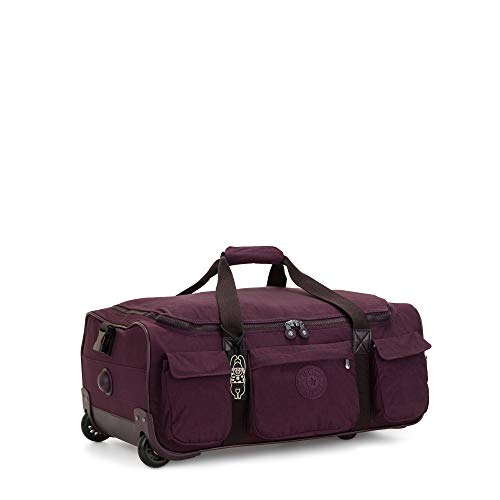 Kipling Women's Discover Small Carry-On Rolling Duffle, Dark Plum, One Size