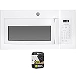 GE JVM3160DFWW 1.6 Cu. Ft. Over-the-Range Microwave Oven White Bundle with Premium 2 YR CPS Enhanced Protection Pack