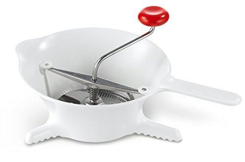 Moulinex - Pasapurés manual de plástico y acero inoxidable, formato compacto con dos discos tamizadores, para purés, sopas y compotas, mango ergonómico, fácil de limpieza K10121