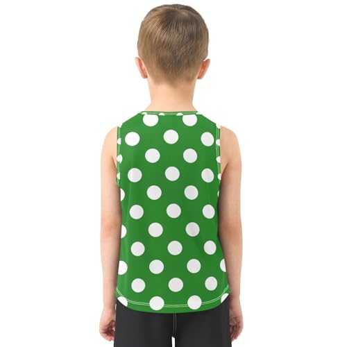 J JOYSAY Polka Dot Red Boys Tank Top Sleeveless Muscle Shirts Quick Dry Active Sport Workout Kids T-Shirts 3-15T3