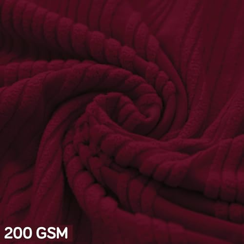 Image of HOKIPO 200 GSM Stretchable Knitting Jacquard Chair Cover Set of 2,'Nestiva Series' Burgundy (AR-6072-BRGN)