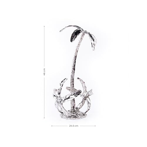 Image of Trovea's Palm Tree Bottle Holder Aluminium Wine Bottle Holder for Home Bar | Premium aluminium bottle holder with a palm tree design, ideal for displaying wine bottles for home bar and dining