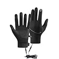 Black Winter Heated Gloves for Men Women Full Finger Electric Hand Warmers Gloves for Cold Weather Skiing Cycling Golf Hiking Motorcycle Gear for Men Guantes Con Calentador