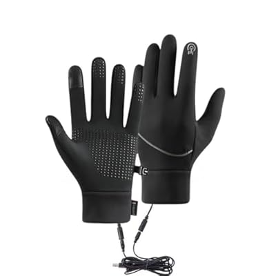 Black Winter Heated Gloves for Men Women Full Finger Electric Hand Warmers Gloves for Cold Weather Skiing Cycling Golf Hiking Motorcycle Gear for Men Guantes Con Calentador