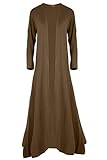 Womens Ladies Plain Open Front Floaty Waterfall Oversized Baggy Maxi Cardigan Mocha
