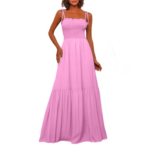 Robe longue sans manches à volants de couleur unie avec ceinture amovible