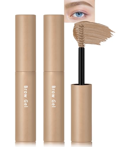 Blonde Tinted Brow Gel Kit 2PCS Waterproof Long Lasting Liquid Eye Brow Gel Creamy Eyebrow Mascara Volumizing Enhance Nature Eyebrow Makeup for All Skin Women Mothers Day-04 Blonde
