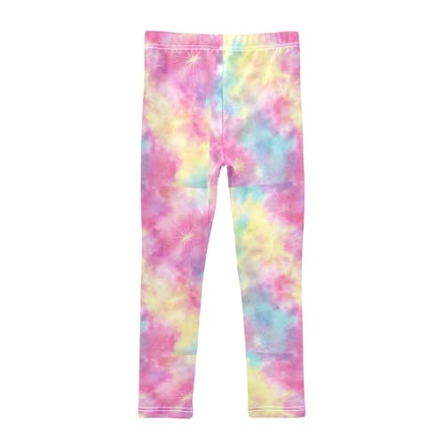 Tie Dye Rainbow Colors Girls Leggings Kids Yoga Pants Dance Active Tights 4T2