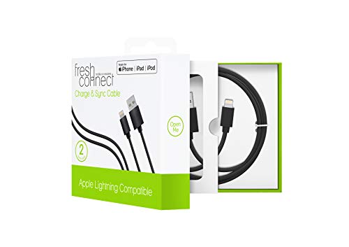 Fresh Connect 2m MFI Certified Lightning Charge & Sync Cable, for iPhone - Black - Image 3