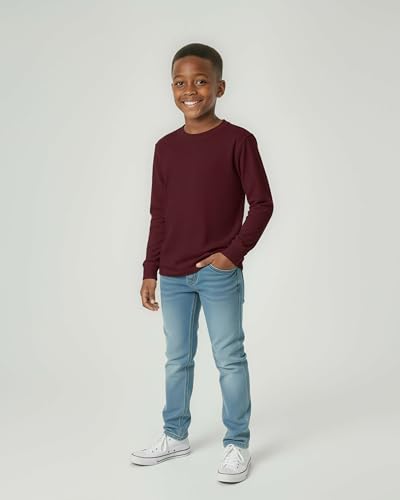 Image of 5 Pack Boys' Cotton Long Sleeve Jersey T Shirts Kids School Youth Tees