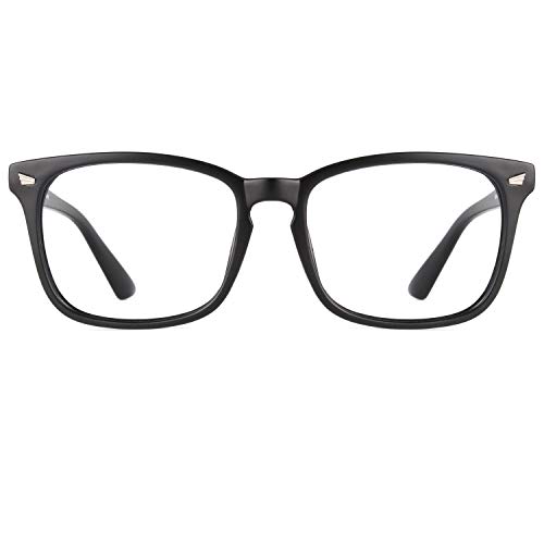 GQUEEN Fashion Glasses Non Prescription Fake Glasses for Women Men Clear Lens Square Matte Black,...